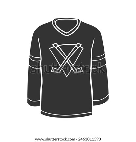 Ice Hockey Icon Silhouette Illustration. Shirt Vector Graphic Pictogram Symbol Clip Art. Doodle Sketch Black Sign.