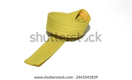 A picture of taekwondo belt on white background with selective focus