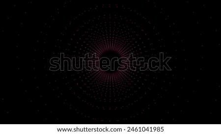 Abstract space tunnel background with pink dots design texture black background