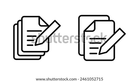 Note icon set. notepad icon vector. edit file. write icon
