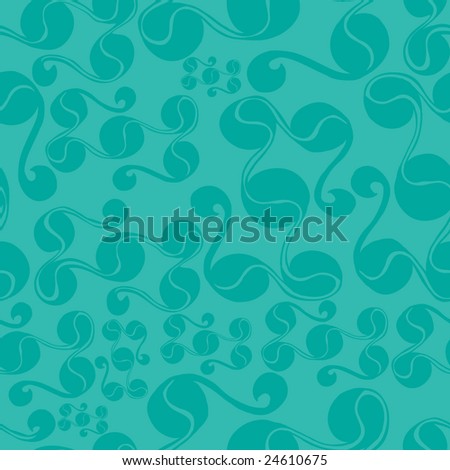 Seamless green swirly pattern