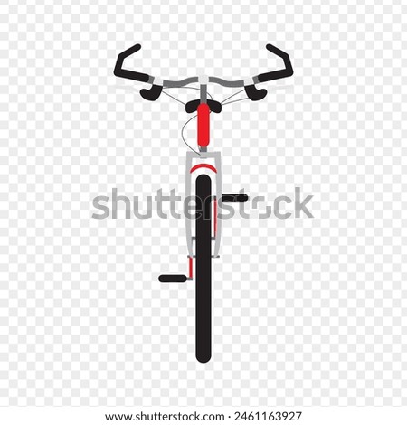 Vector illustration of bicycle front view on transparent background