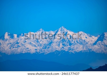 Very high peak of Nainital, India, the mountain range which is visible in this picture is Himalayan Range, Beauty of mountain at Nainital in Uttarakhand, India