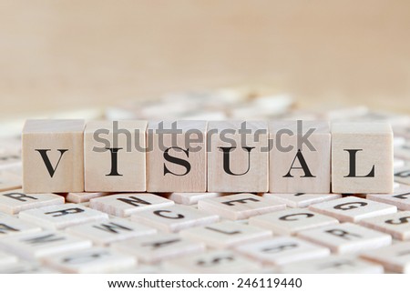 visual word on wood blocks