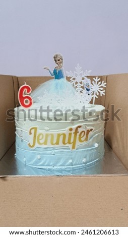 6th frozen theme birthday cake