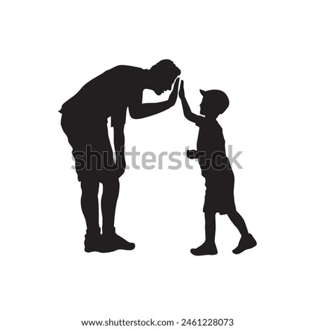 Happy Father's day. Father's and son, silhouette a man and a boy.