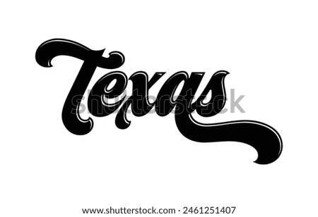 Texas hand lettering design calligraphy vector, Texas text vector trendy typography design