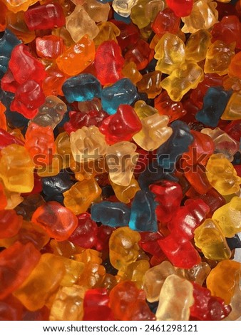 Bunch of colorful gummy bears candy