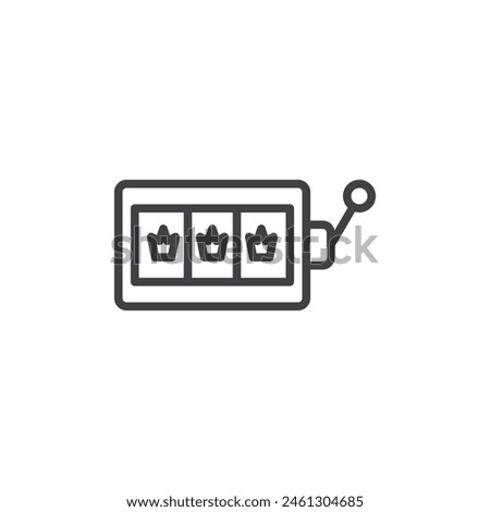 Slot Jackpot line icon. linear style sign for mobile concept and web design. Slot machine win outline vector icon. Symbol, logo illustration. Vector graphics