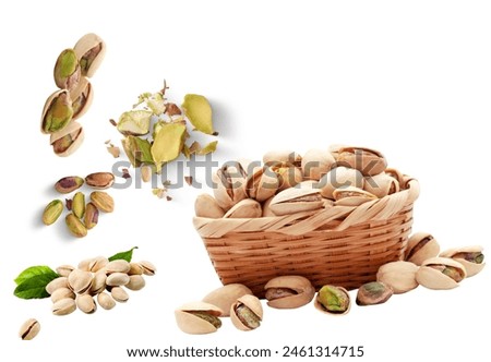 the divine allure of pistachios, nature's green gems that captivate both the palate and the senses. Delight in the rich, buttery flavor and satisfying crunch of these exquisite nuts Royalty-Free Stock Photo #2461314715