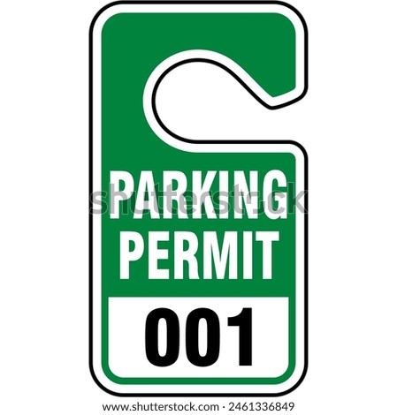 Green Parking Permit Tags Safety Sign Anzi