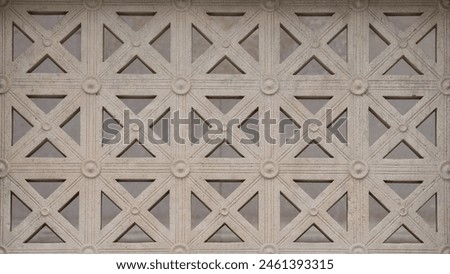 Architectural decorative detail of institutional building, close up