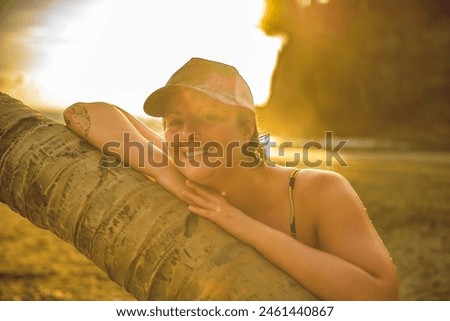 A nice woman having great time on beach