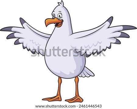 Excited seagull bird vector illustration