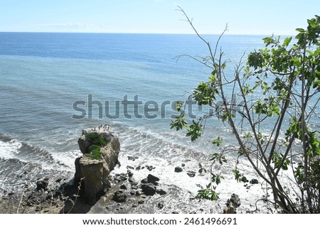 View of west coast shoreline from California cliff side