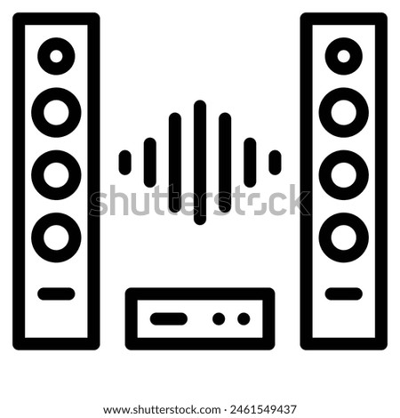 audio system icon line vector illustration
