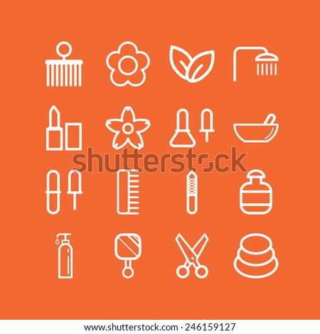Set of simple icons for beauty, spa, salons, web sites, applications and games