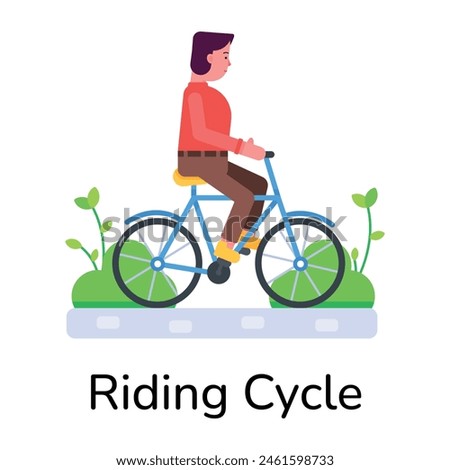 Here’s a flat icon of a person riding cycle 