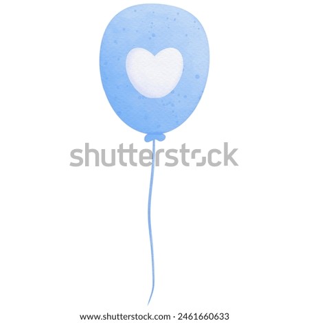 Balloon and windmill watercolor clip art 