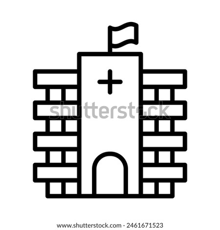 Hospital icon in thin line style. Vector illustration graphic design