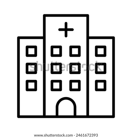 Hospital icon in thin line style. Vector illustration graphic design