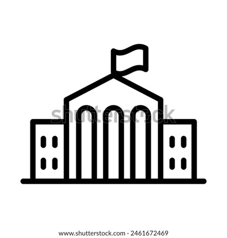 Museum icon in thin line style. Vector illustration graphic design