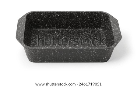 Metal baking dish isolated on white background.High resolution photo.. Mock-up.