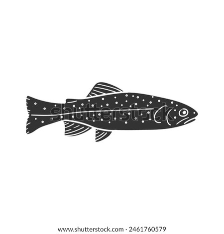 Apache Trout Icon Silhouette Illustration. Fish Vector Graphic Pictogram Symbol Clip Art. Doodle Sketch Black Sign.