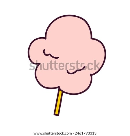 Cotton candy illustration flat vector isolated on white background