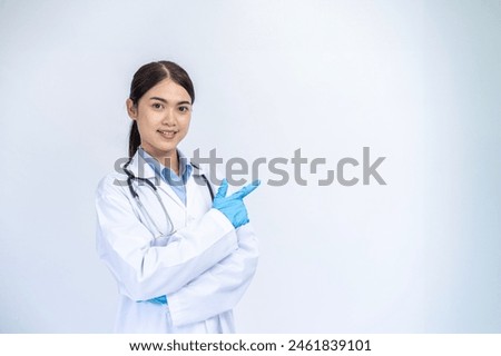 portrait young Asian scientist on white background