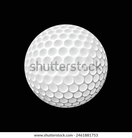 golf ball Realistic vector on black background