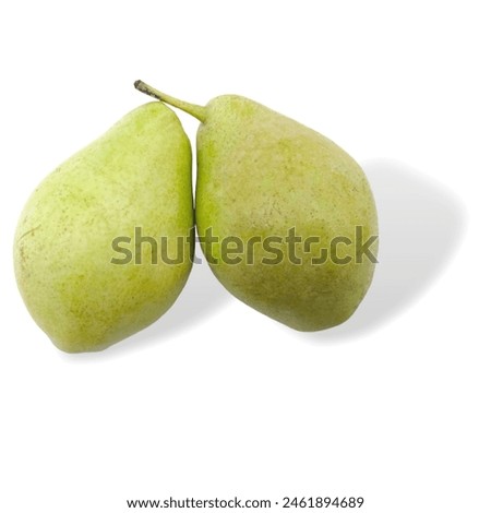 Top view of two delicious pears, isolated on white background.
