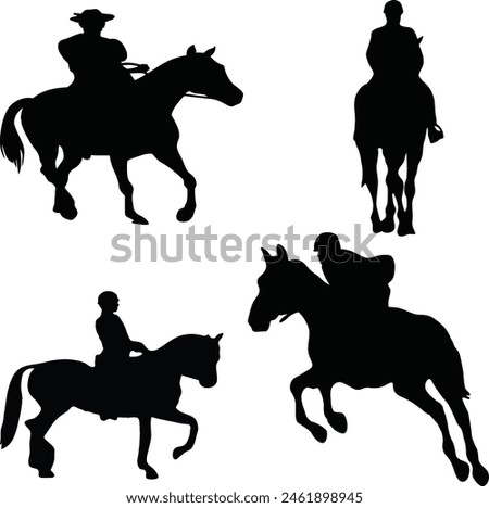 Man on horseback silhouette victor illustration