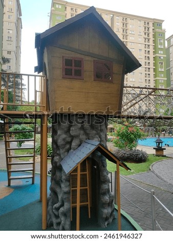 Tree houses are always popular in every children's playground and are always a favorite place for children to play.