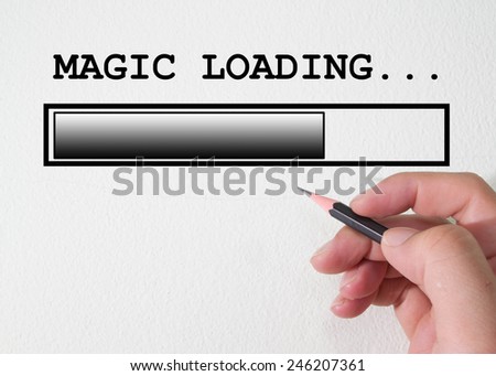 Magic loading. Hand drawn Progress bar design