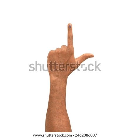Male Indian Voter Hand with a voting sign or ink pointing vote for India on background with copy space election commission of India         Royalty-Free Stock Photo #2462086007