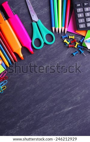 School supplies close-up