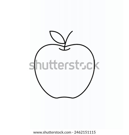 Apple vector line icon simple thin line art