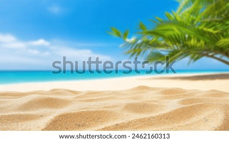 Tropical beach with sun light wave abstract background. Copy space of summer vacation and business travel concept