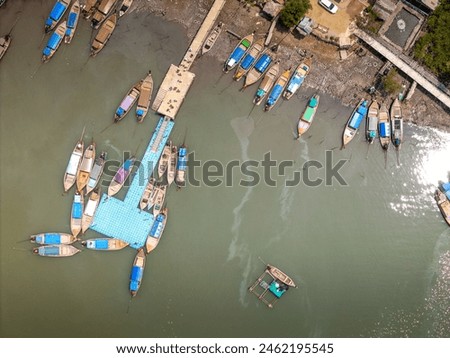 aerial view of the small port of the island,travel port