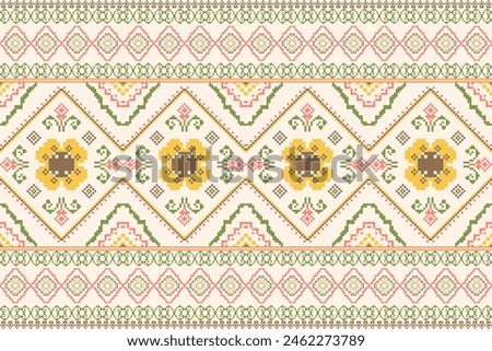 Fabric pattern, pixel art pattern, cotton pattern,oriental style modern flower pattern tiles, luxurious fabrics, cotton patterns, wallpaper,carpet,cushions, clothing,fabric