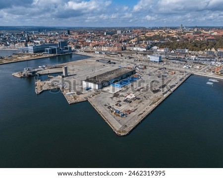 Aerial photo of residential area Aarhus Ø, Denmark