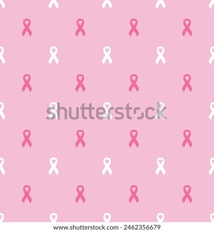 Breast cancer awareness pink ribbon seamless pattern background  