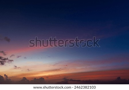 Colorful clouds are under deep blue sky on a sunset, background photo 