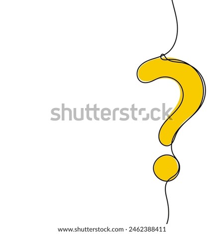 Question mark icon in sketch style. Help and quiz vector symbol. FAQ single continuous line. Editable stroke. Royalty-Free Stock Photo #2462388411