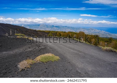 Landscape of Etna volcano, Sicily, Italy. Beautiful Travel photography.
