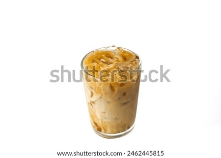 Espresso ice coffee put on white background with isolated concept. Clipping path.