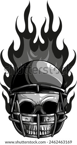 Monochrome rugby skull in vector illustration design