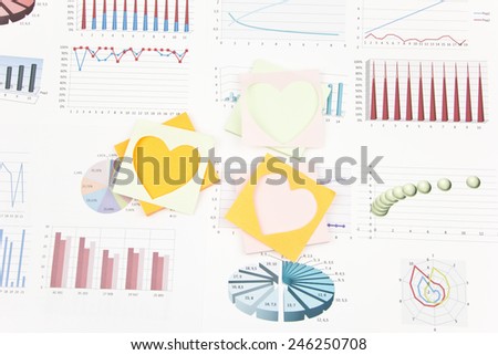 Business still-life of the stickers, pattern, three heart