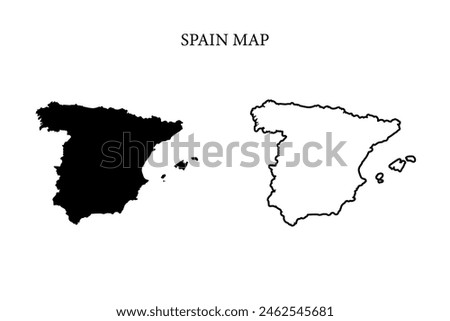 Spain region country map vector